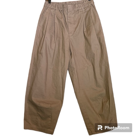 Sense Of Place By Urban Research Japanese Brand Pleated Tapered Cropped Pants - Picture 1 of 4